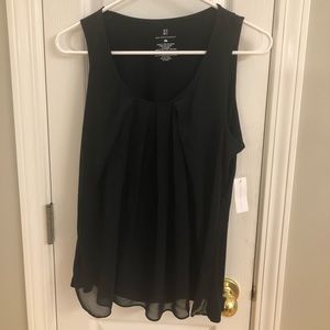 New York & Co. black tank with black sheer overlay